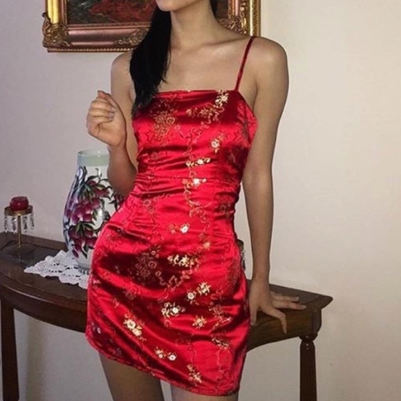 I AM GIA Red Chinese Inspired Dress - Picture 3 of 3
